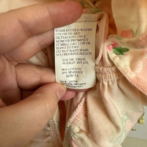 Eleanor Rose Louise Dress Pink Lace & Rose Print Jersey Size 5-6 - Picture 4 of 5